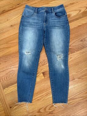 Maurices Blue Distressed Skinny Jeans